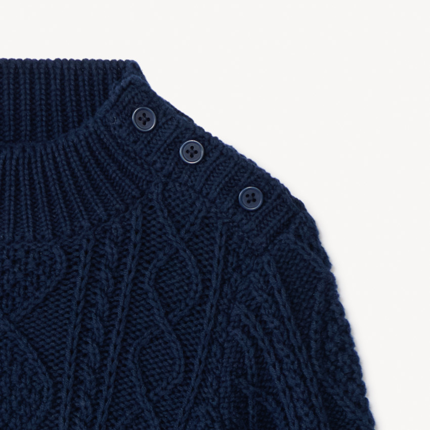 Pull en tricot torsadé et col montant pour bébé garçon 
