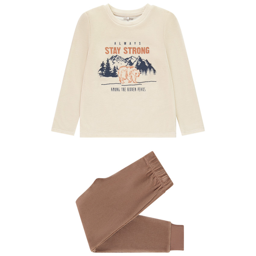 Set pyjama 2 pieces en velours motif montagnes pour garcon