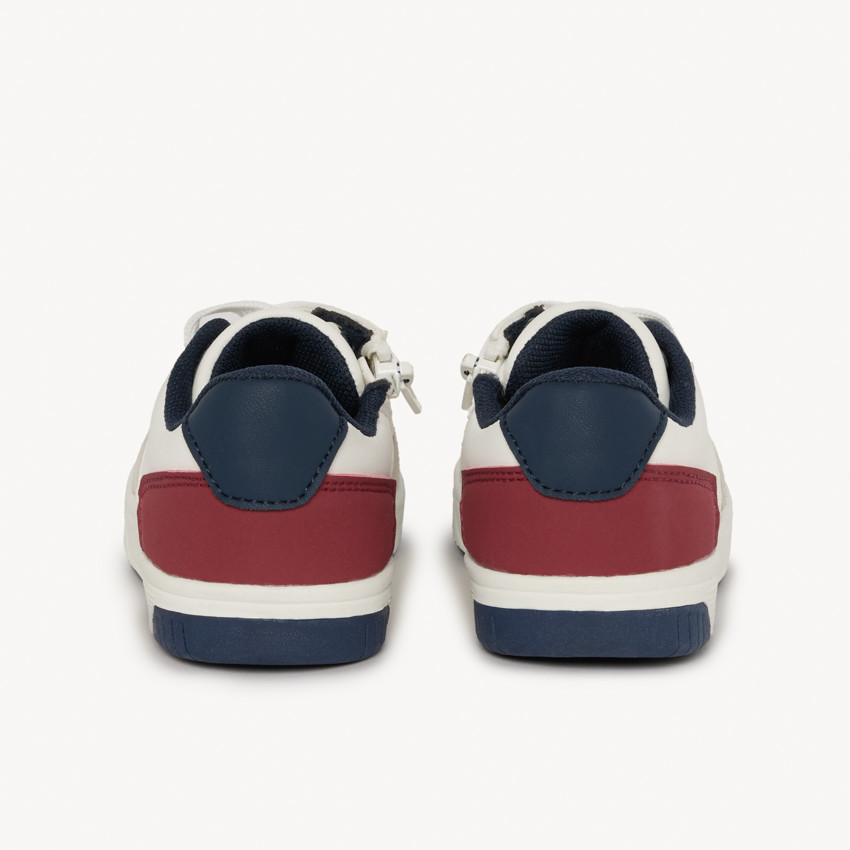 Baskets basses à lacets et zip tricolore pour garçon  