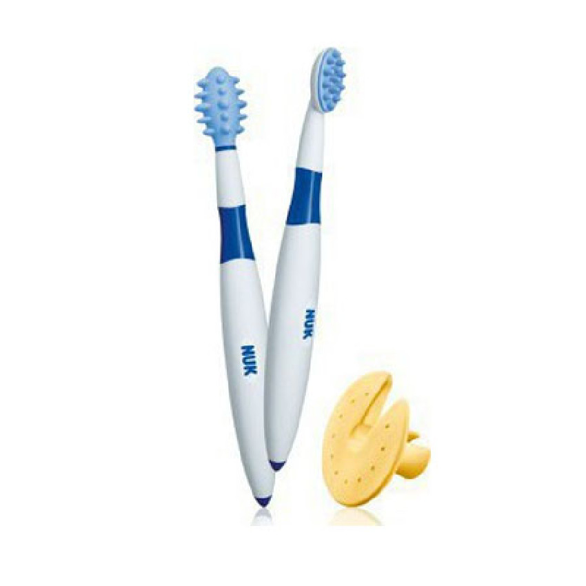 Lot de 2 brosses à dents éducatives 6m+ avec bague de sécurité 