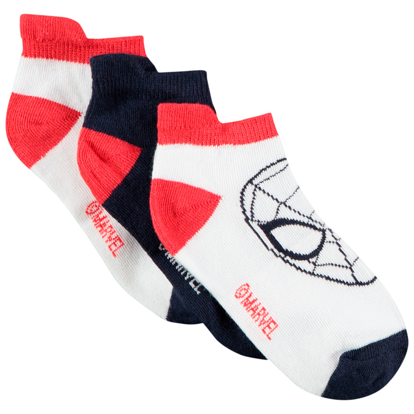 Lot de 3 paires de chaussettes courtes Spider-man Marvel pour garçon 