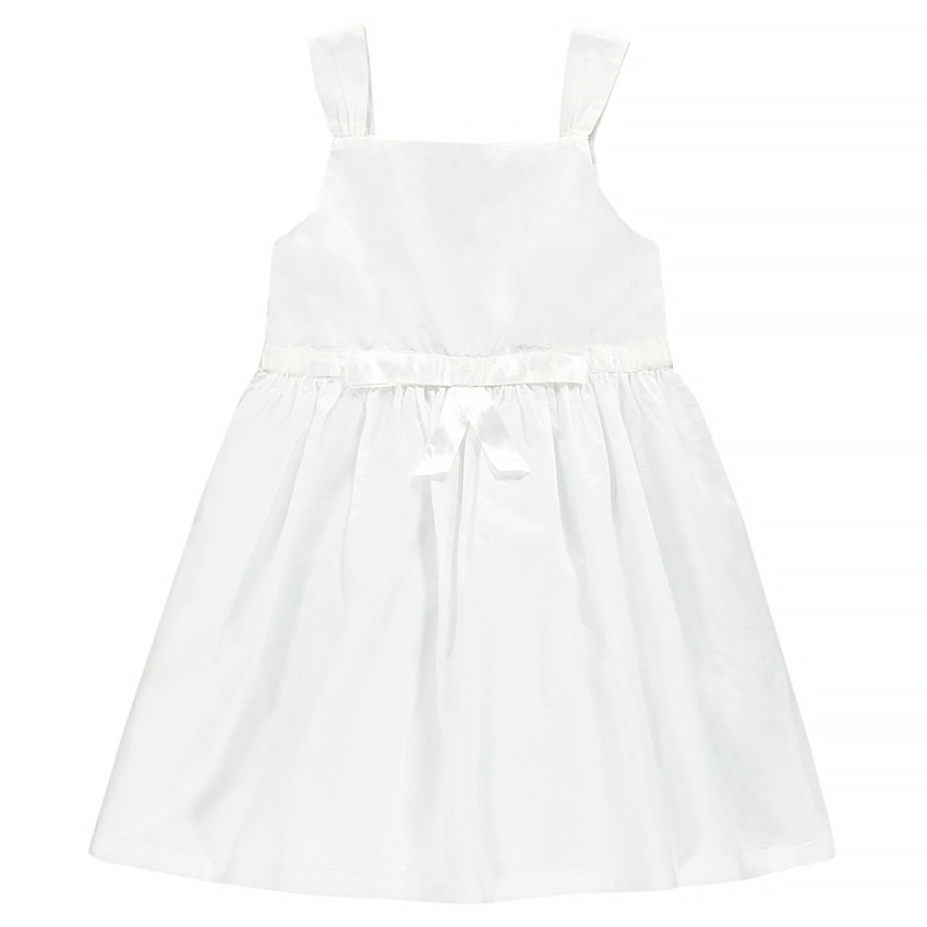 Robe blanche en voile de coton et tulle  