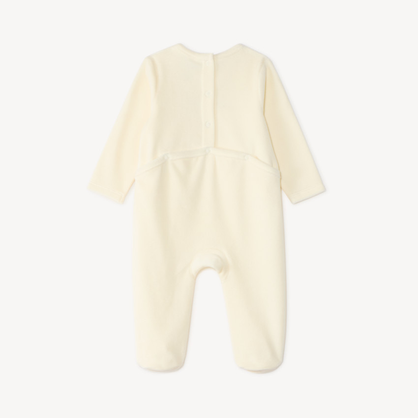 Dors-bien en velours bébé fille broderie fantaisie 