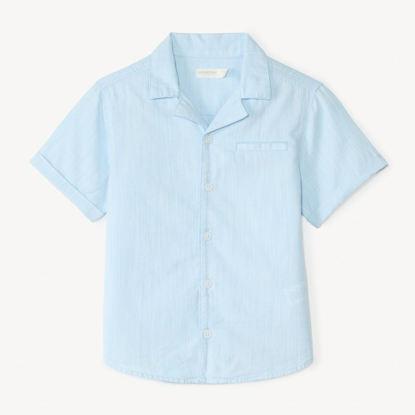 Chemise manches courtes en toile texturée pour garçon 
