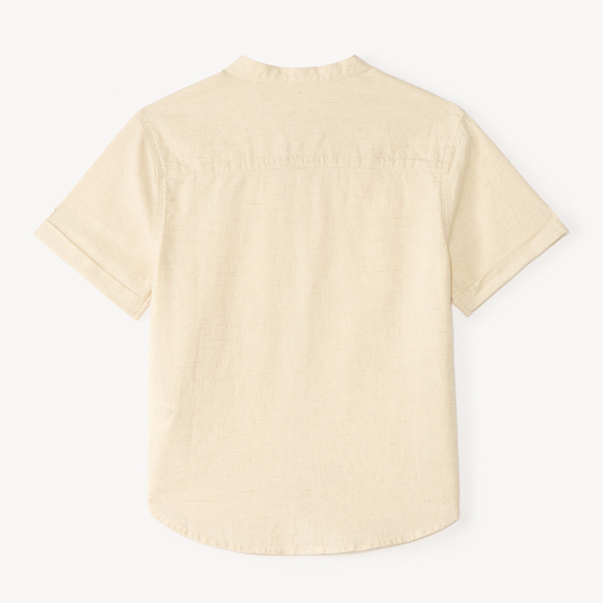 Chemise manches courtes col mao broderie soleil pour garçon 