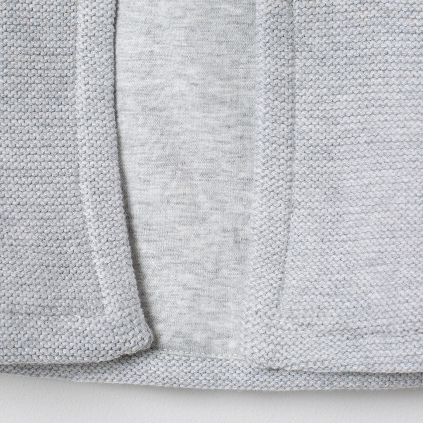 Gilet en tricot à capuche en coton doublé jersey 