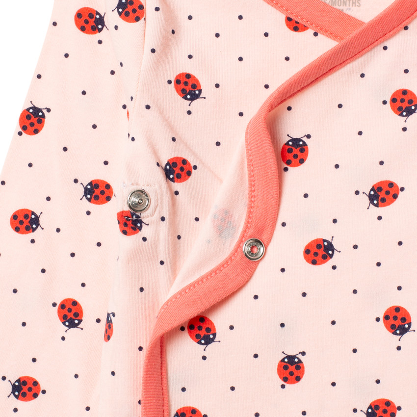 Lot de 3 bodies manches longues motif coccinelles pour bébé fille 