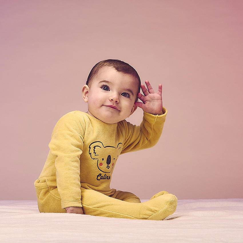 Dors-bien en velours fantaisie pour bébé garçon 