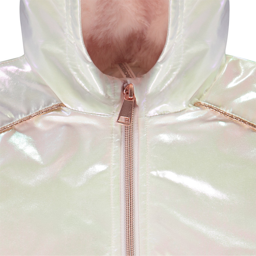 Coupe-vent iridescent doublé sherpa duveteux pour bébé fille 