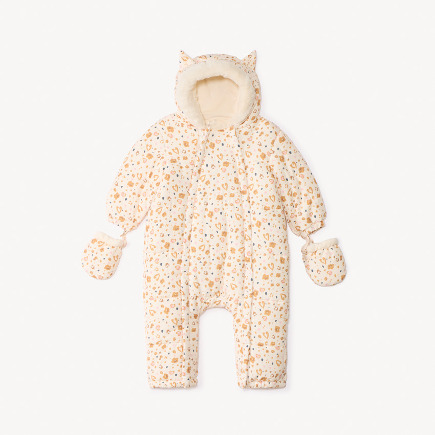 Combi-pilote imprimé fantaisie pour bébé fille avec finitions différentes selon l&#39;âge