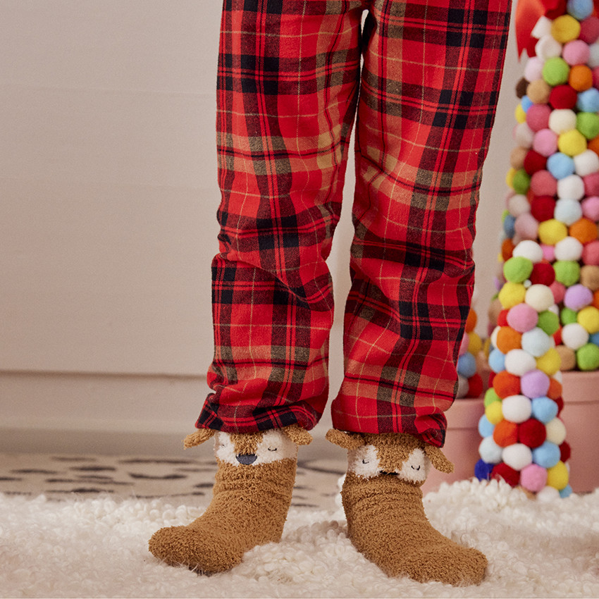 Lot de 2 paires de chaussettes antidérapantes faon pour garçon 