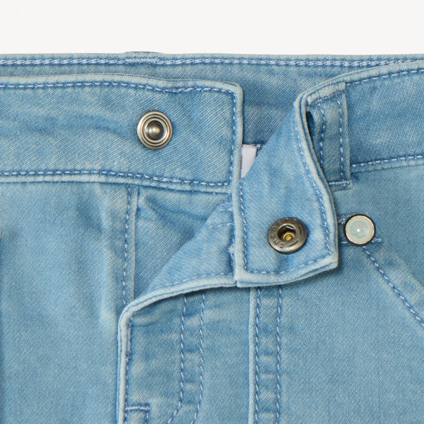 Bermuda en jean style workwear avec broderie palmier pour bébé garçon 