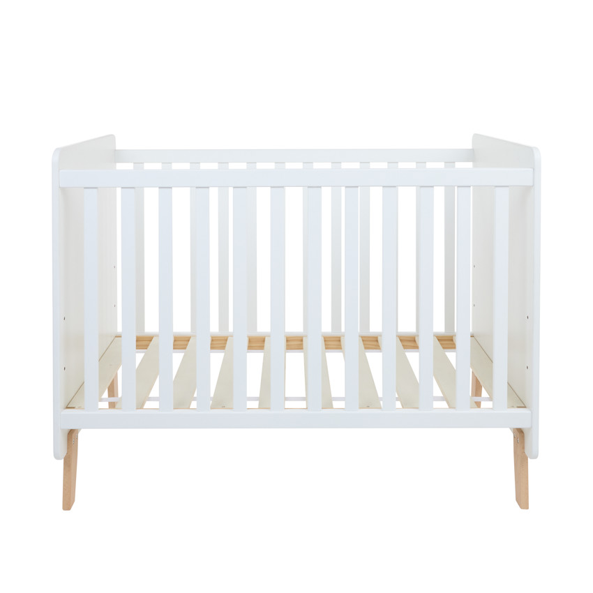 Lit de bébé à barreaux en bois blanc Noah 2.0 60x120 cm 