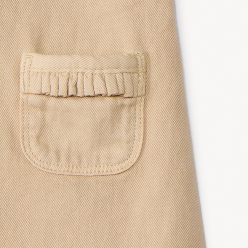 Robe salopette uni en denim et poches pour bébé fille  