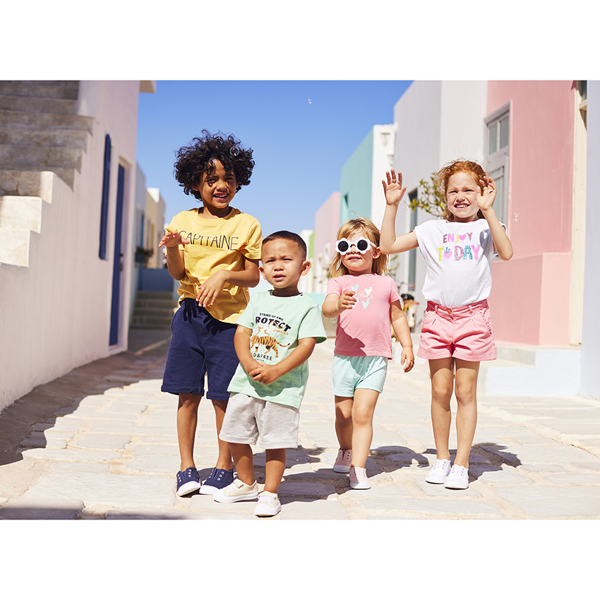 Short en twill avec poches volantées pour fille 