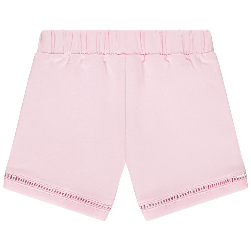 Short uni en molleton avec détails ajourés pour fille  
