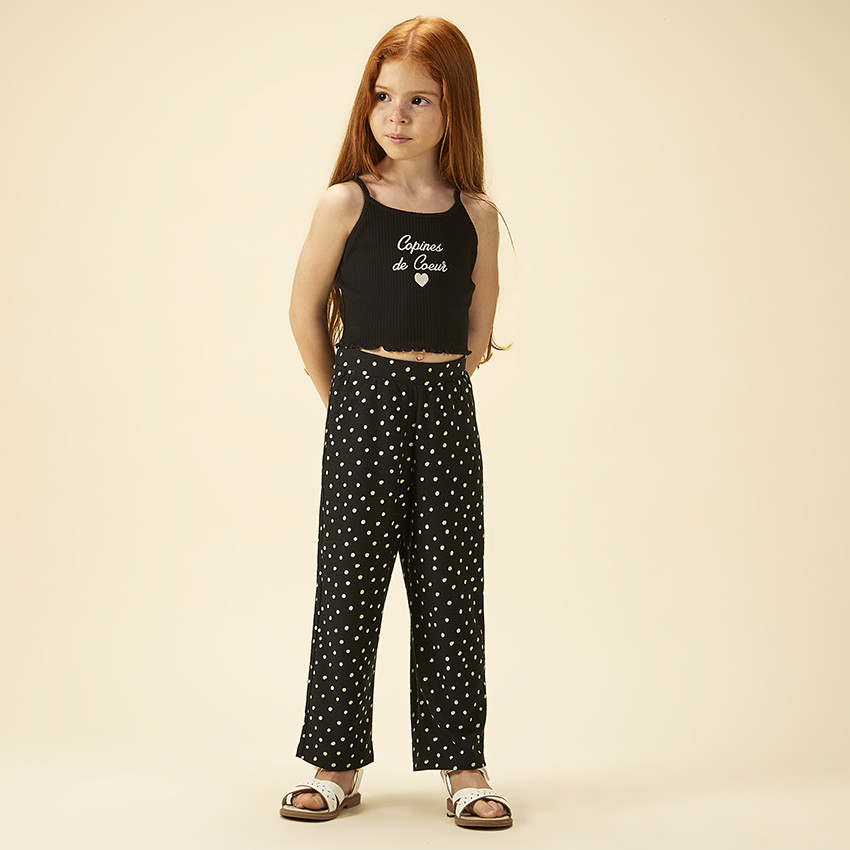 Pantalon imprimé pois pour fille 
