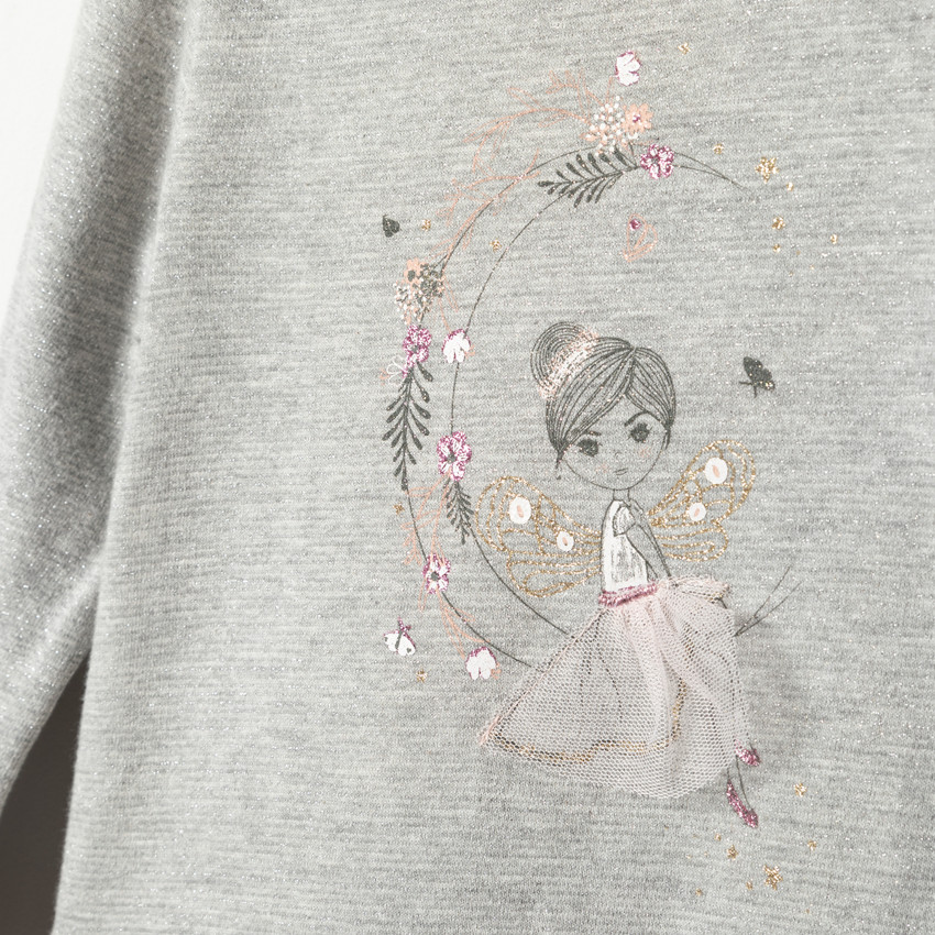 Robe de fêtes effet 2 en 1 bi-matière pour enfant fille 