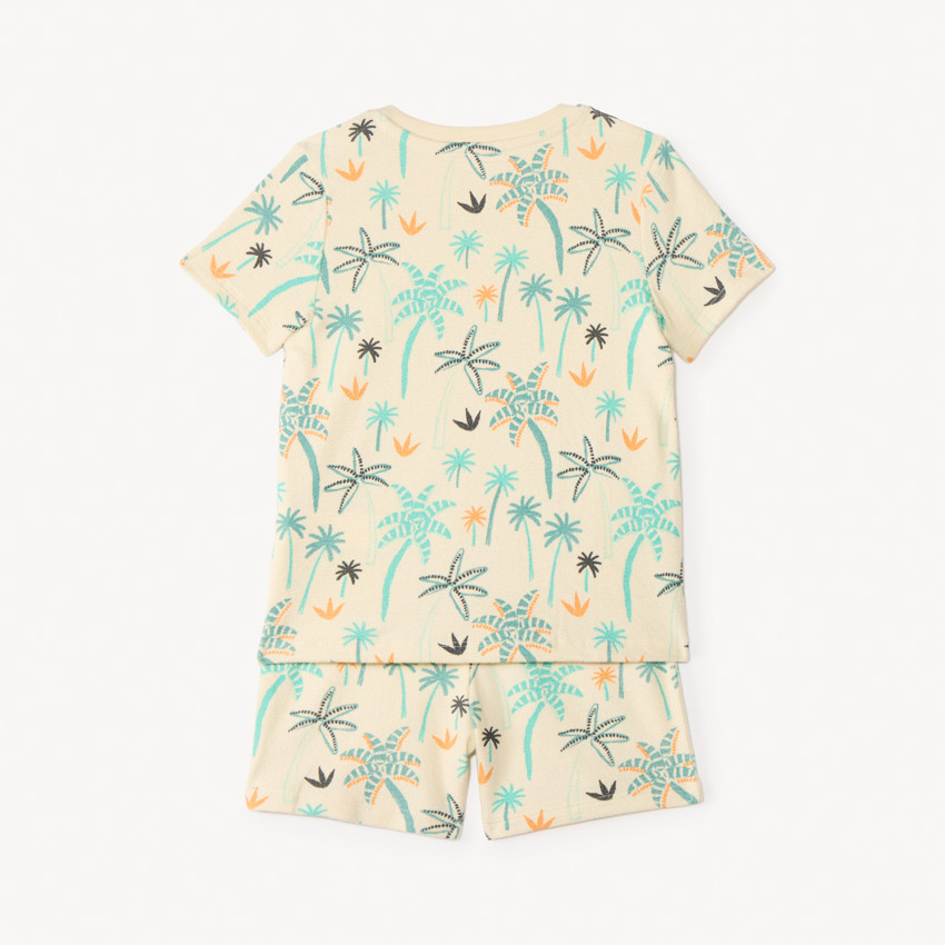 Ensemble 2 pièces t-shirt + bermuda en éponge imprimé fantaisie pour bébé garçon 