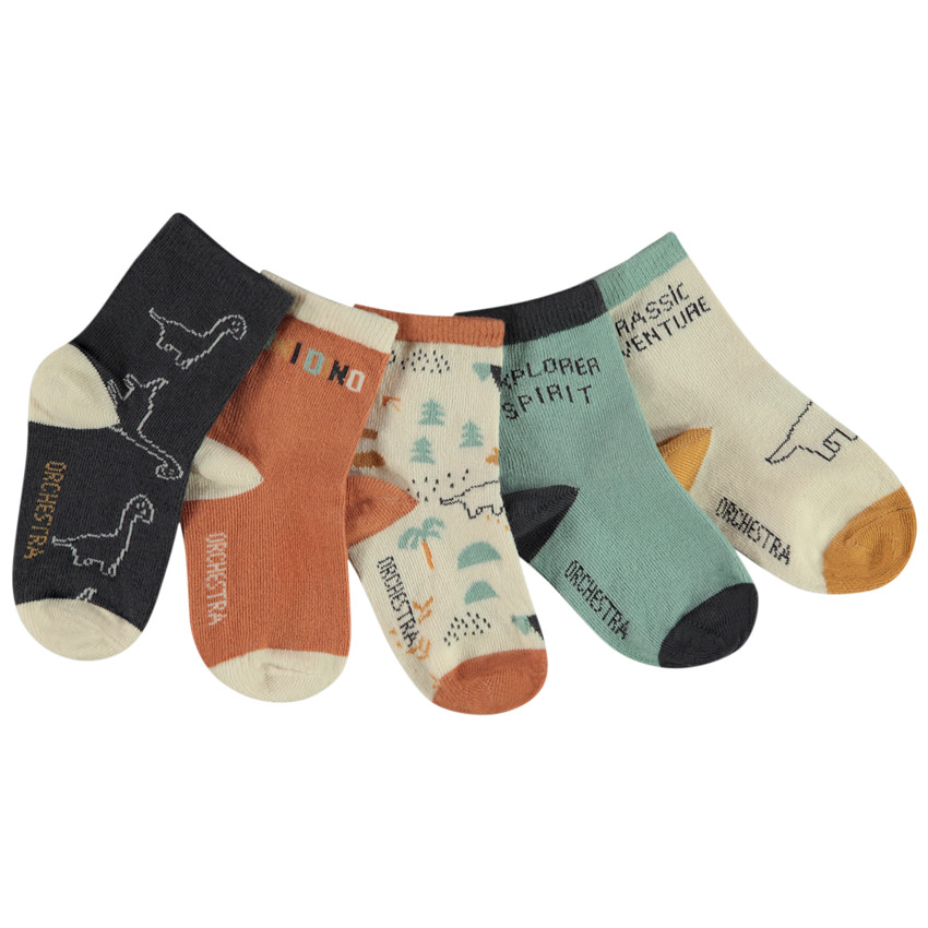 Lot de 5 paires de chaussettes fantaisie pour bébé garçon 