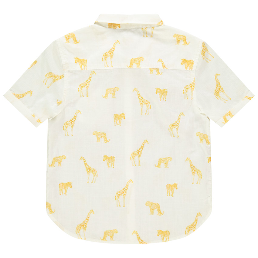 Chemise manches courtes à animaux de la savane imprimés 