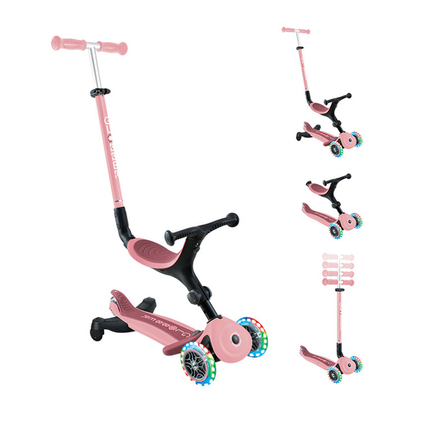 Trottinette évolutive 3 en 1 Go Up Active Lights 360 rose pastel
