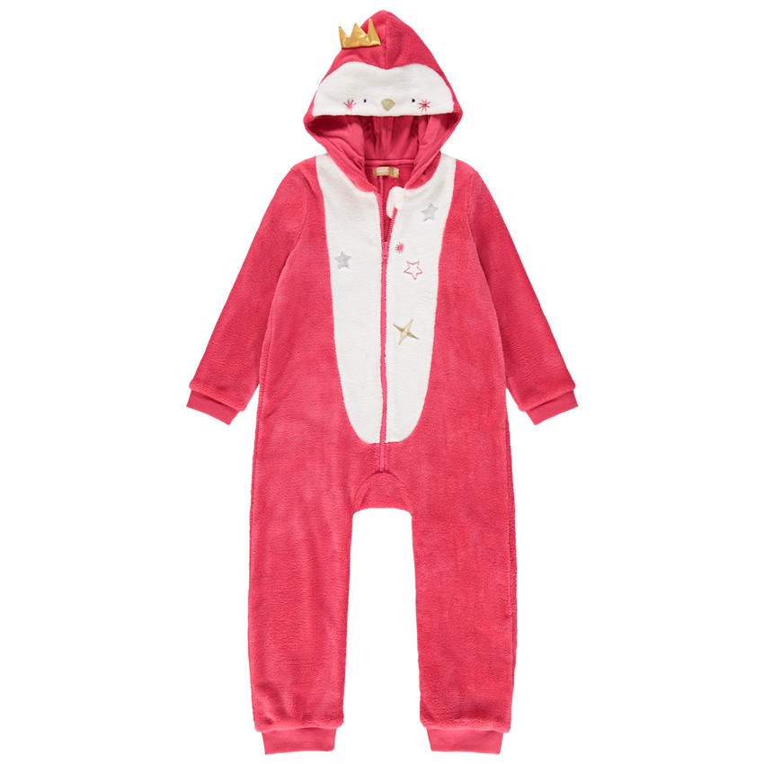 Surpyjama en sherpa pingouin à broderies 