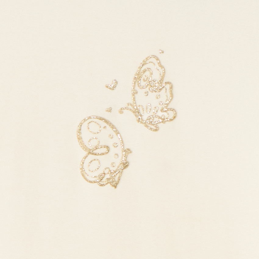 T-shirt manches longues motif papillons dorés pour bébé fille 