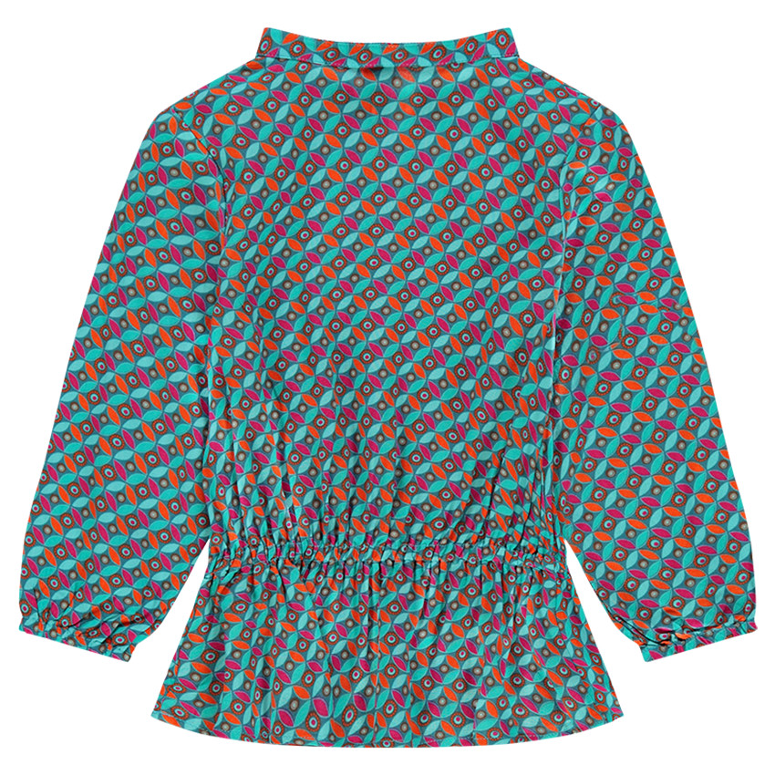 Tunique imprimée géométrique en voile viscose 