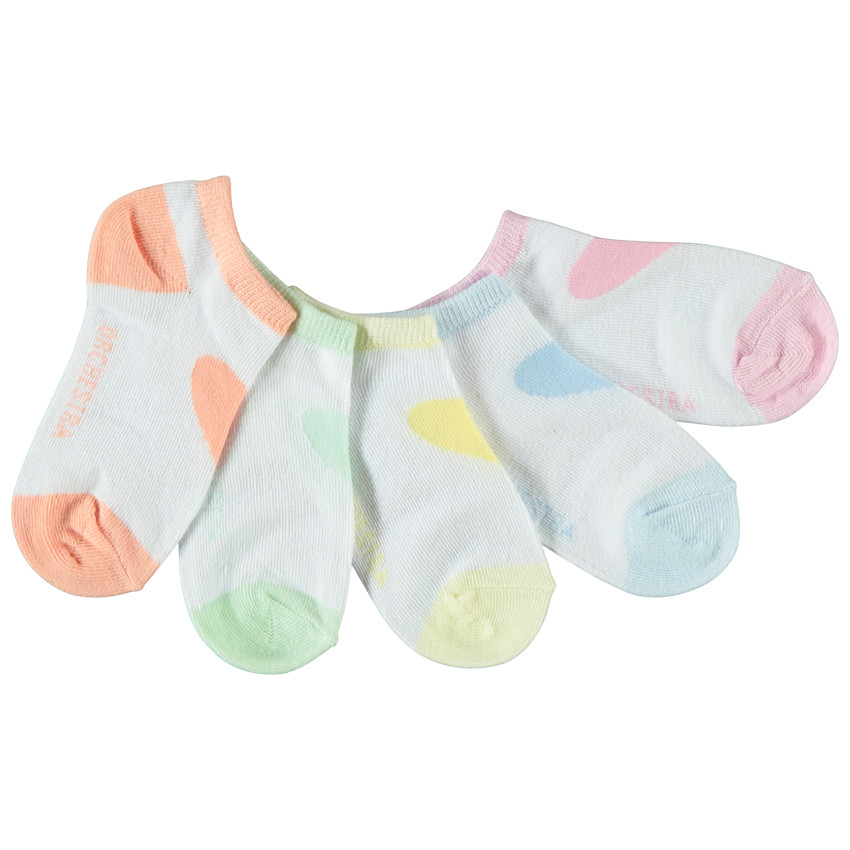 Lot de 5 paires de chaussettes courtes pastel pour fille 