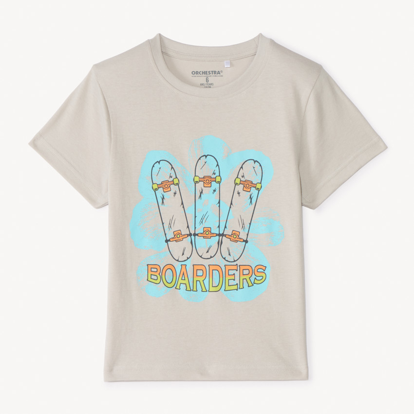 T-shirt manches courtes en jersey print fantaisie pour garçon