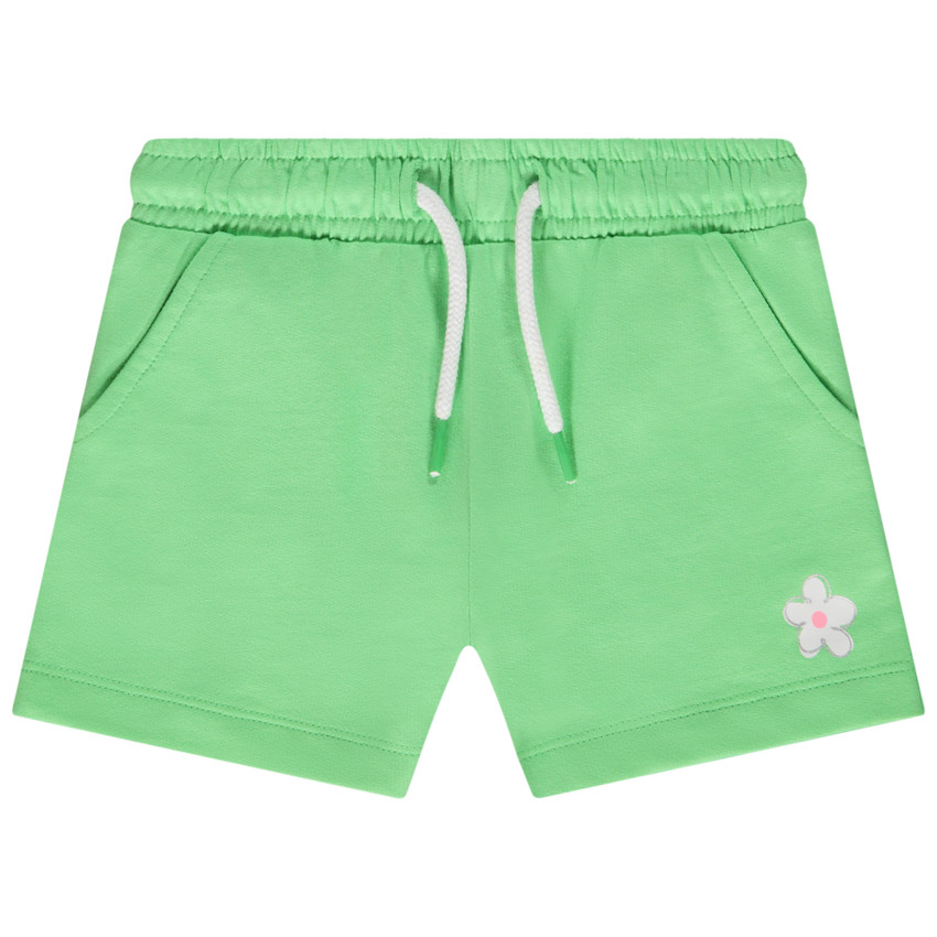 Short uni en molleton print fleur pour fille 