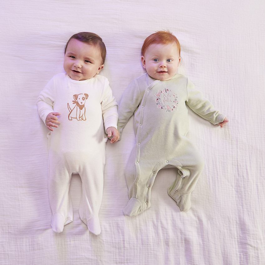 Dors-bien en velours print fantaisie pour bébé garçon 