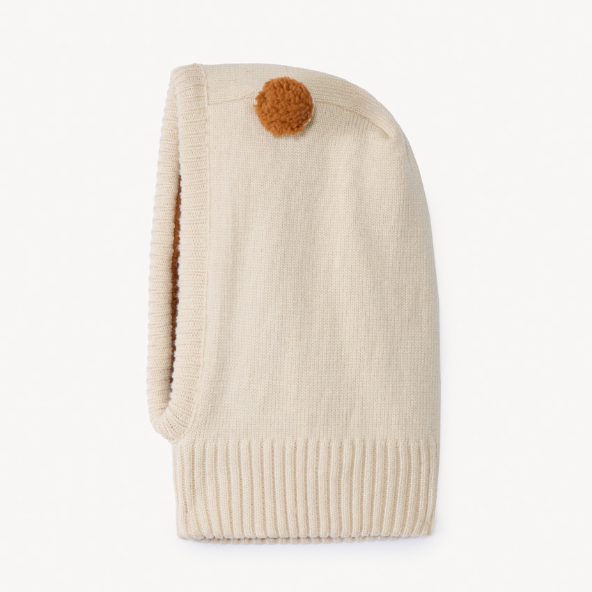 Cagoule en tricot doublé et pompons ludiques bébé garçon  