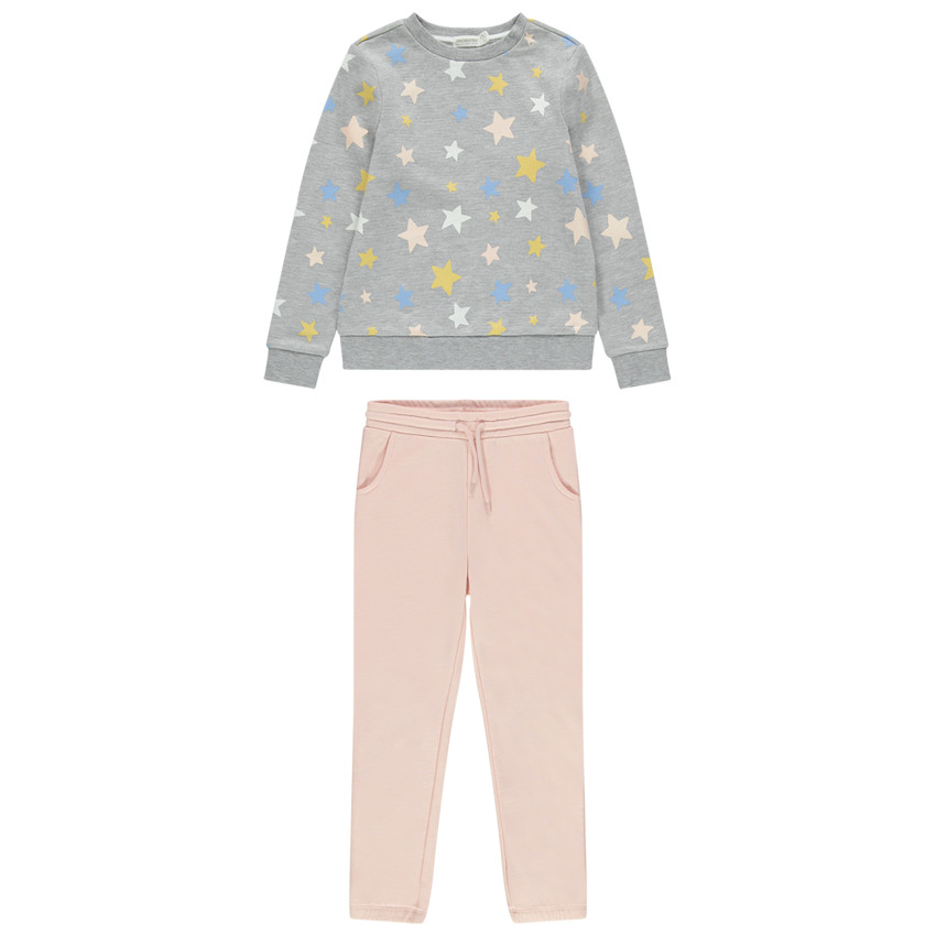 Jogging avec sweat étoilé et pantalon uni 