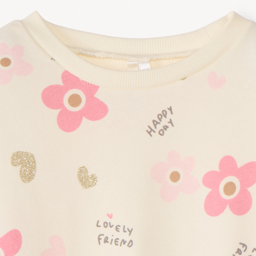 Sweat molleton oversize imprimé pour bébé fille 