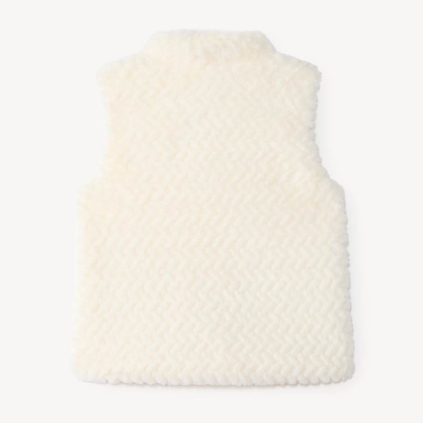 Veste sans manches fille en fausse fourrure zippée 