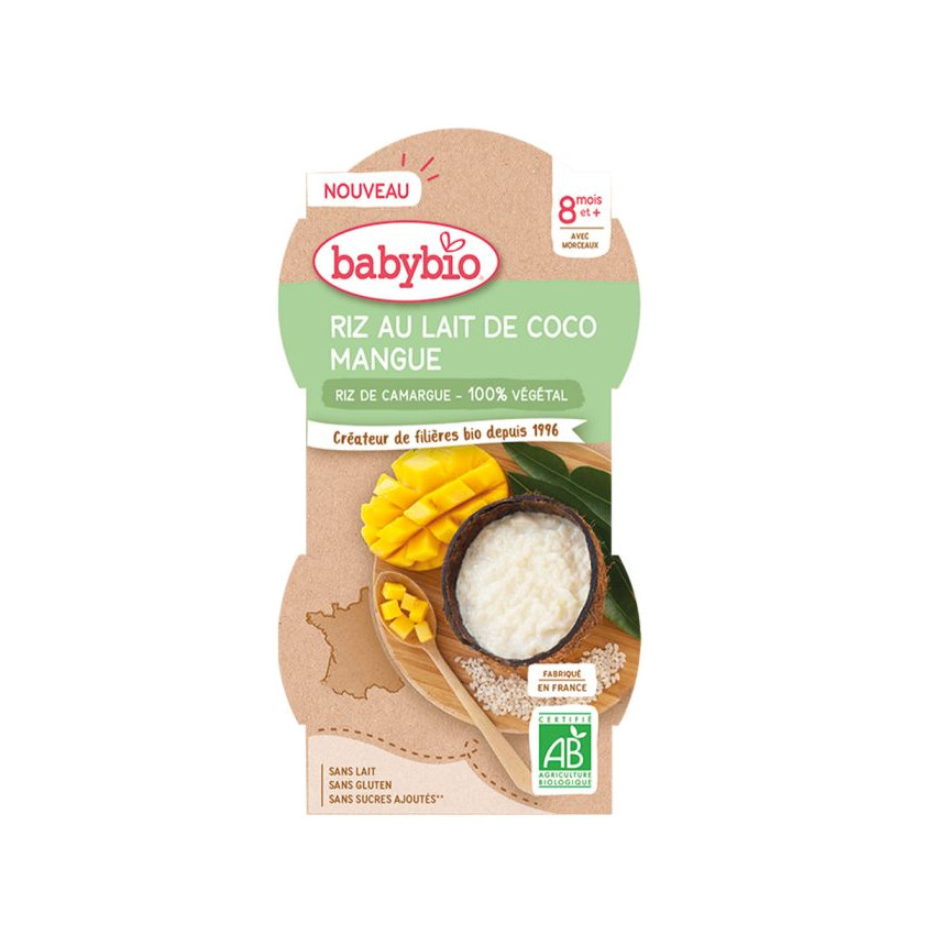 Lot de 2 riz au lait de coco / mangue - 2 x 100 g 