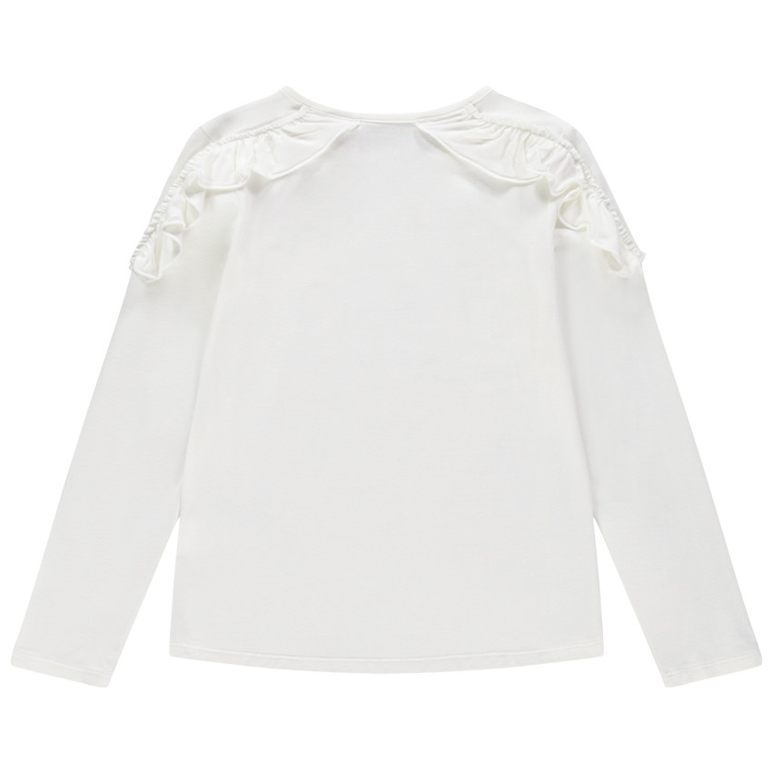 T-shirt manches longues volanté print chat 