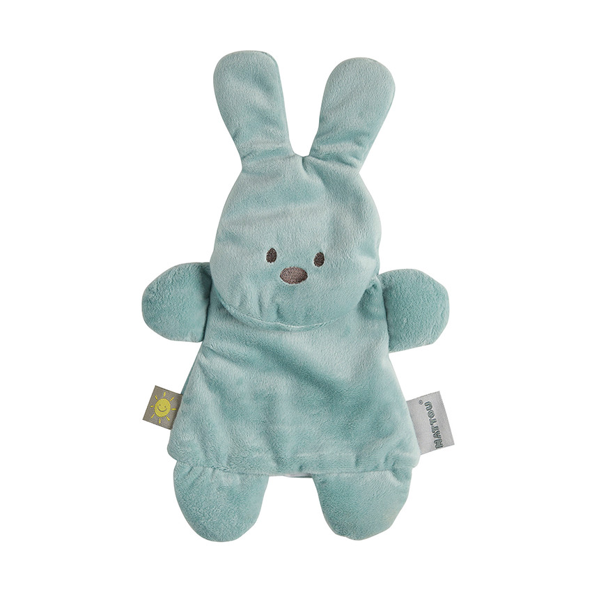 Doudou bouillotte lapin Buddiezzz bleu 