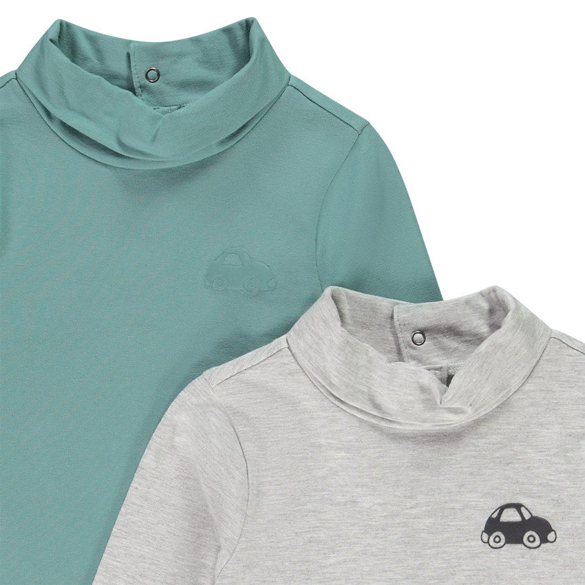 Lot De 6 T-shirts Col Roulé Basique Homme - Coton Mélangé Extensible, Manches Longues, Coupe Régulière - Idéal Superposition - 4