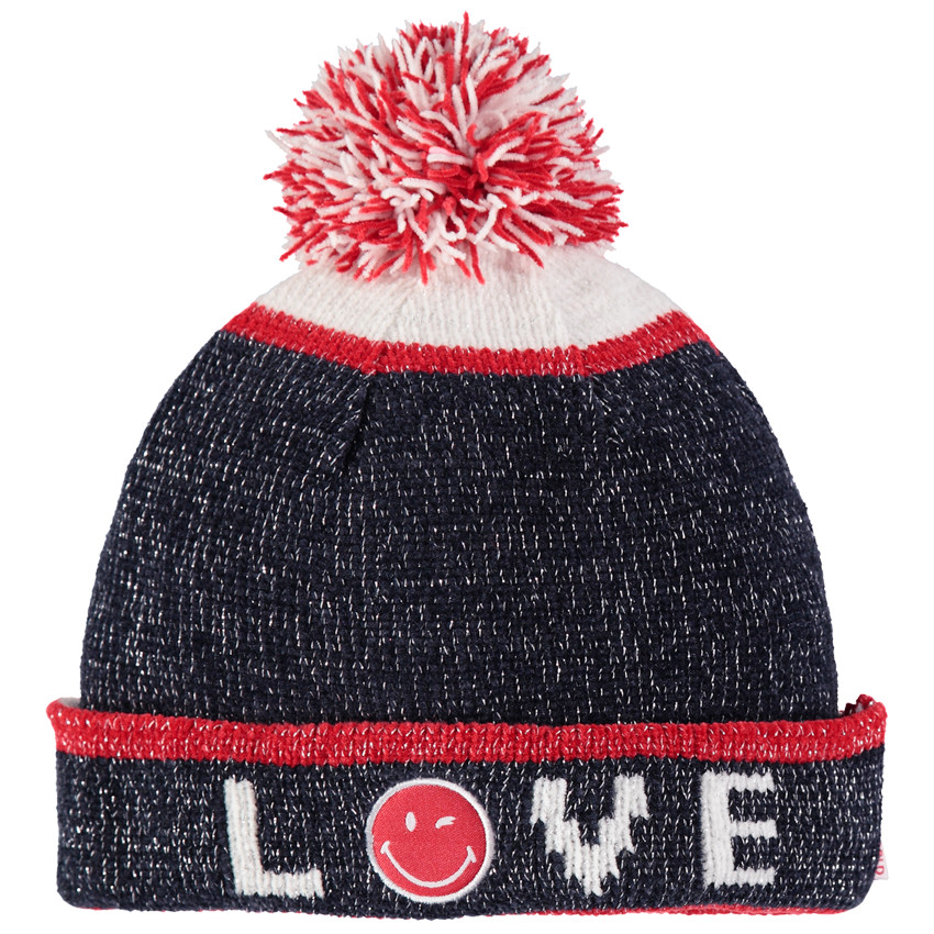 Bonnet en sherpa à pompon SmileyWorld 