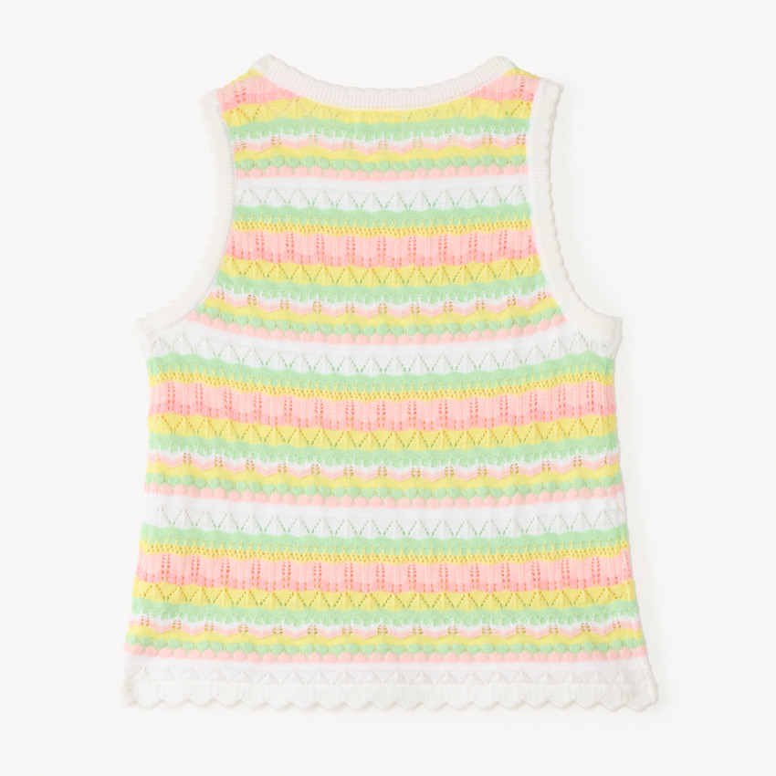 Débardeur en maille tricotée fantaisie pour fille 