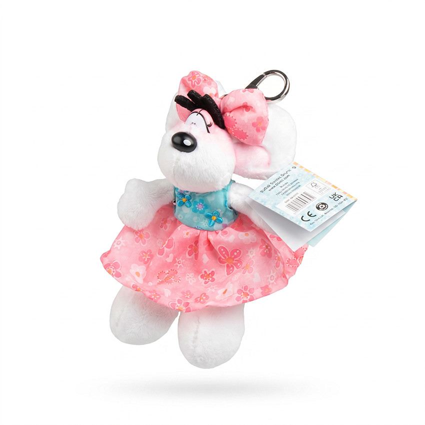 Porte clé peluche Diddlina en robe d'été - 15 cm 