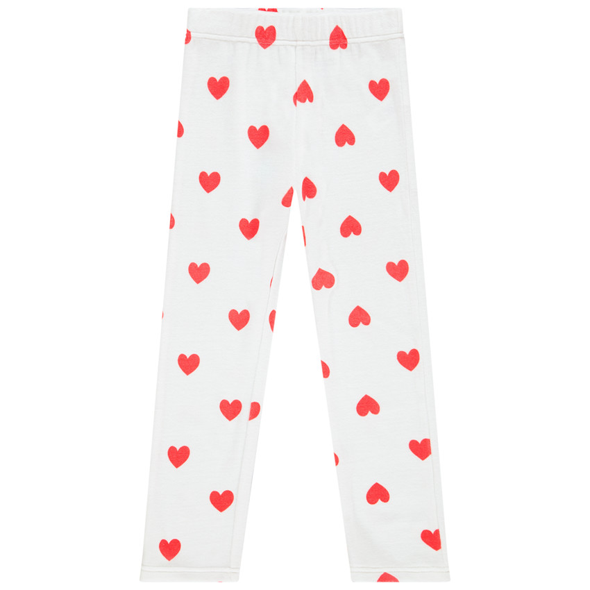 Pyjama en velours motif chat et coeurs pour enfant fille 