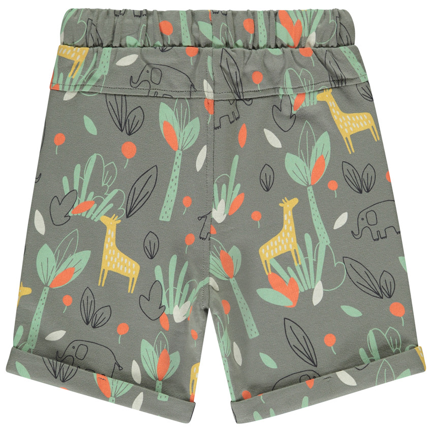 Bermuda molleton imprimé safari pour bébé garçon 