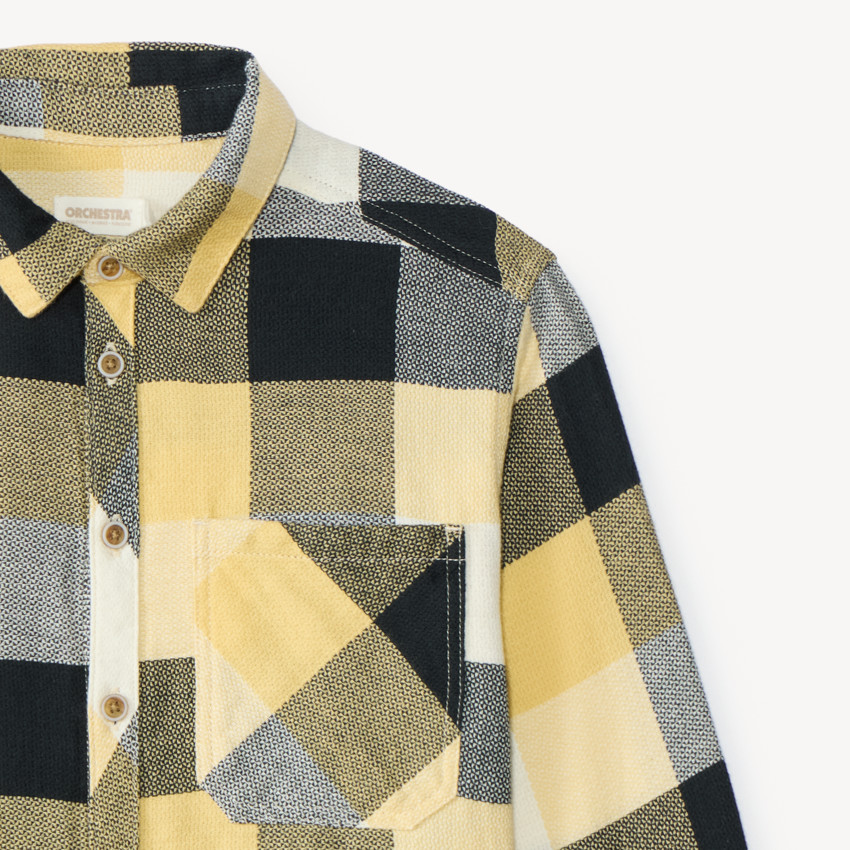Chemise manches longues garçon à carreaux 