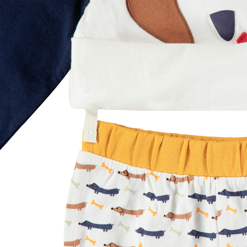 Pyjama en jersey avec chien brodé 