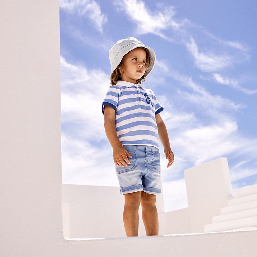 Polo manches courtes raye print arty pour bebe garcon Orchestra
