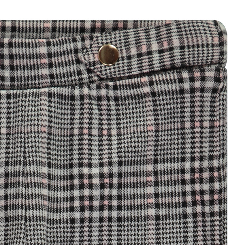 Legging milano à carreaux avec pattes décoratives pour fille 